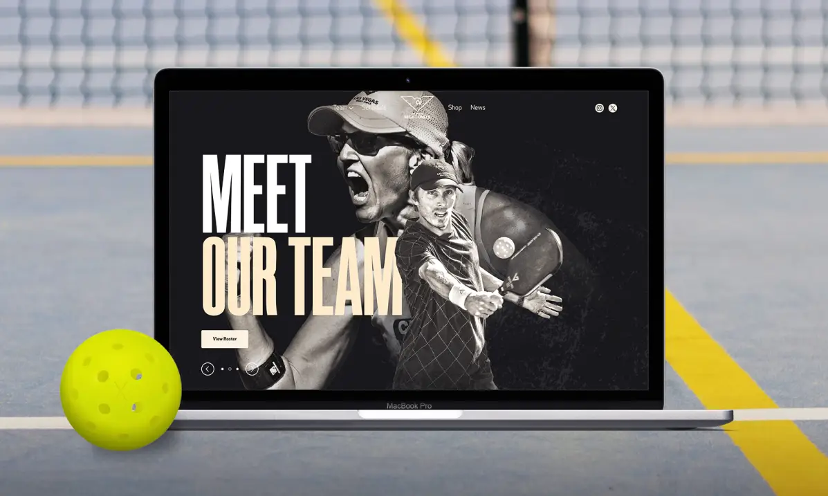 Las Vegas Night Owls website design on a laptop